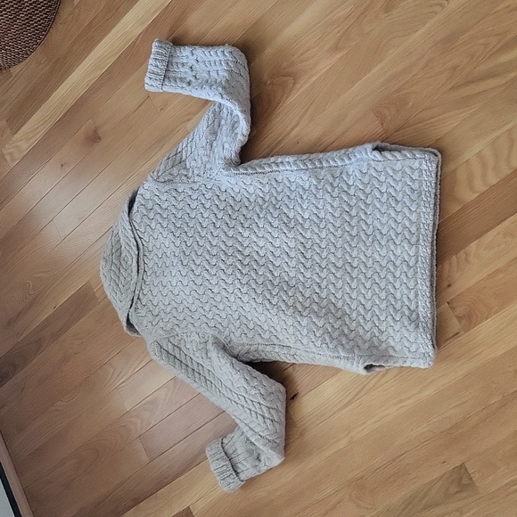 ARAN - Virgin Wool Sweater Open Front -Natural - S - Picture 5 of 5